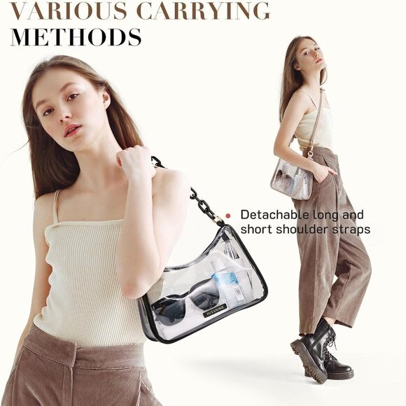 Clear Crossbody Bag PVC for Women Stadium Approved Concert Sport Events - Picture 3 of 6